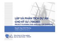 Bài giảng Lập và phân tích dự án cho kỹ sư - Chương mở đầu: Giới thiệu môn học - Nguyễn Ngọc Bình Phương