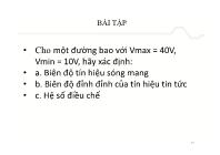 Bài giảng Mạch điện tử & BTL IC tương tự - Chương 3: Điều chế và giải điều chế tương tự (Mới)