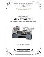 Bài giảng Máy công cụ 1 - Trần Văn Thùy