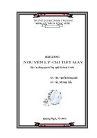 Bài giảng Nguyên lý - Chi tiết máy - Nguyễn Hoàng Lĩnh