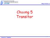 Bài giảng Nhập môn điện tử - Chương 5: Transitor