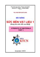 Bài giảng Sức bền vật liệu 1 - Nguyễn Quốc Bảo