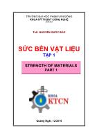 Bài giảng Sức bền vật liệu - Tập 1 - Nguyễn Quốc Bảo