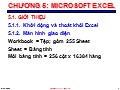 Bài giảng Tin học đại cương - Chương 5: Microsoft Excel