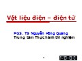 Bài giảng Vật liệu điện - Điện tử - Chương 2: Vật liệu dẫn điện - Nguyễn Hồng Quảng