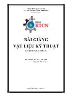 Bài giảng Vật liệu kỹ thuật - Nguyễn Vĩnh Phối