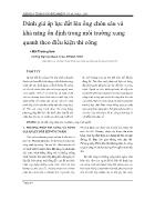 Đánh giá áp lực đất lên ống chôn sâu và khả năng ổn định trong môi trường xung quanh theo điều kiện thi công