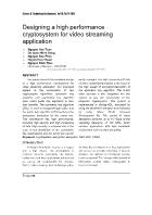 Designing a high performance cryptosystem for video streaming application