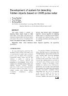 Development of system for detecting hidden objects based on UWB pulse radar