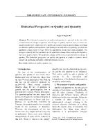 Dialectical perspective on quality and quantity