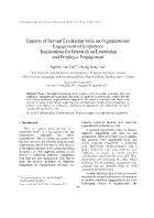 Impacts of servant leadership style on organizational engagement of employees implications for research on leadership and employee engagement