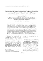 Internationalization in higher education in Russia: Challenges, lessons and prospects of collaboration with Vietnam