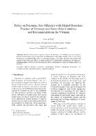 Policy on Prisoners, Sex Offenders with Mental Disorders: Practice of Germany and Some Other Countries and Recommendations for Vietnam