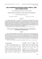 Effect of temperature on physiological activities of tomato Cv. ‘Savior’ during postharvest ripening