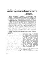 The different transitions of agricultural households after land acquisition in suburban Ho Chi Minh city