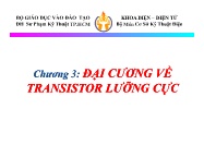 Bài giảng Cơ sở kỹ thuật điện - Chương 3: Đại cương về transistor lưỡng cực