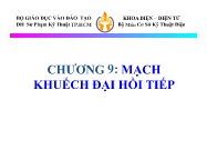 Bài giảng Cơ sở kỹ thuật điện - Chương 9: Mạch khuếch đại hồi tiếp