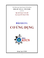 Bài giảng Cơ ứng dụng - Phần 1