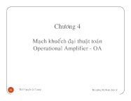 Bài giảng Điện tử cơ bản - Chương 4: Mạch khuếch đại thuật toán Operational Amplifier - OA - Nguyễn Lê Tường