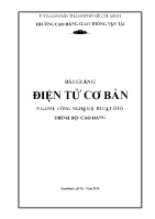 Bài giảng Điện tử cơ bản (Ngành: Công nghệ kỹ thuật ô tô - Trình độ: Cao đẳng)