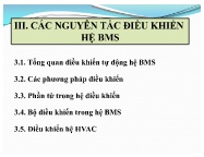 Bài giảng Hệ thống quản lý toà nhà (BMS-Building Management System) - Chương 3: Các nguyên tắc điều khiển hệ BMS