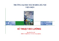 Bài giảng Kĩ thuật đo lường - Phần 1: Cơ sở lý thuyết kĩ thuật đo lường