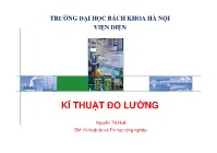 Bài giảng Kĩ thuật đo lường - Phần 2: Các phần tử chức năng của thiết bị đo