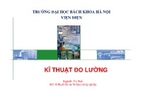 Bài giảng Kĩ thuật đo lường - Phần 3: Đo lường các đại lượng điện