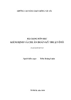 Bài giảng Kiểm định và chuẩn đoán kỹ thuật ôtô