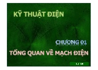 Bài giảng Kỹ thuật điện - Chương 1: Tổng quan về mạch điện