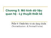 Bài giảng Kỹ thuật phần mềm - Chương 5: Mô hình dữ liệu quan hệ. Lý thuyết thiết kế (Phần 4)