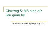 Bài giảng Kỹ thuật phần mềm - Chương 5: Mô hình dữ liệu