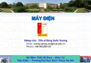 Bài giảng Máy điện - Đặng Quốc Vương