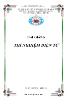 Bài giảng Thí nghiệm điện tử