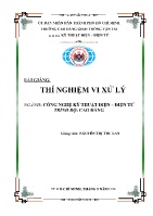 Bài giảng Thí nghiệm vi xử lý (Trình độ: Cao đẳng) - Nguyễn Thị Thu Lan