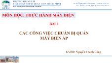 Bài giảng Thực hành máy điện (Phần 1)