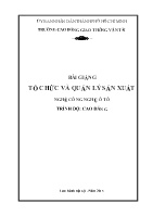 Bài giảng Tổ chức và quản lý sản xuất (Trình độ: Cao đẳng)