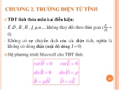 Bài giảng Trường điện từ - Chương 2: Trường điện từ tĩnh