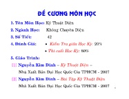 Đề cương Kỹ thuật điện