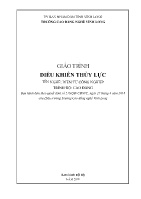 Giáo trình Điều khiển thủy lực (Nghề: Điện tử công nghiệp - Trình độ: Cao đẳng)