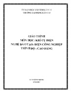 Giáo trình Khí cụ điện (Trình độ Cao đẳng)