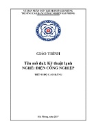 Giáo trình Kỹ thuật lạnh (Nghề: Điện công nghiệp)