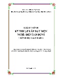 Giáo trình Kỹ thuật lắp đặt điện (Nghề: Điện dân dụng - Trình độ: Cao đẳng)