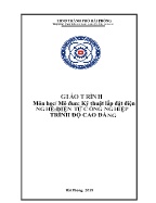 Giáo trình Kỹ thuật lắp đặt điện (Nghề: Điện tử công nghiệp - Trình độ: Cao đẳng)