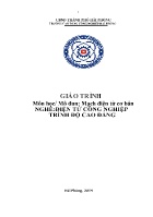 Giáo trình Mạch điện tử cơ bản (Nghề: Điện tử công nghiệp - Trình độ: Cao đẳng)