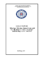 Giáo trình Quản lý sản xuất (Nghề: Điện công nghiệp - Trình độ: Liên thông)