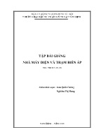 Tập bài giảng Nhà máy điện và trạm biến áp (Phần 1)