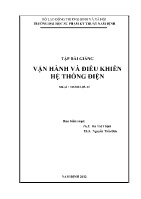 Tập bài giảng Vận hành và điều khiển hệ thống điện