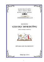 Bài giảng Giáo dục dinh dưỡng - Bùi Thị Ánh Tuyết