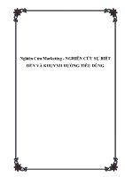 Báo cáo Nghiên cứu sự biết đến và khuynh hướng tiêu dùng của người dân Đà Nẵng đối với mặt hàng điện thoại mobell